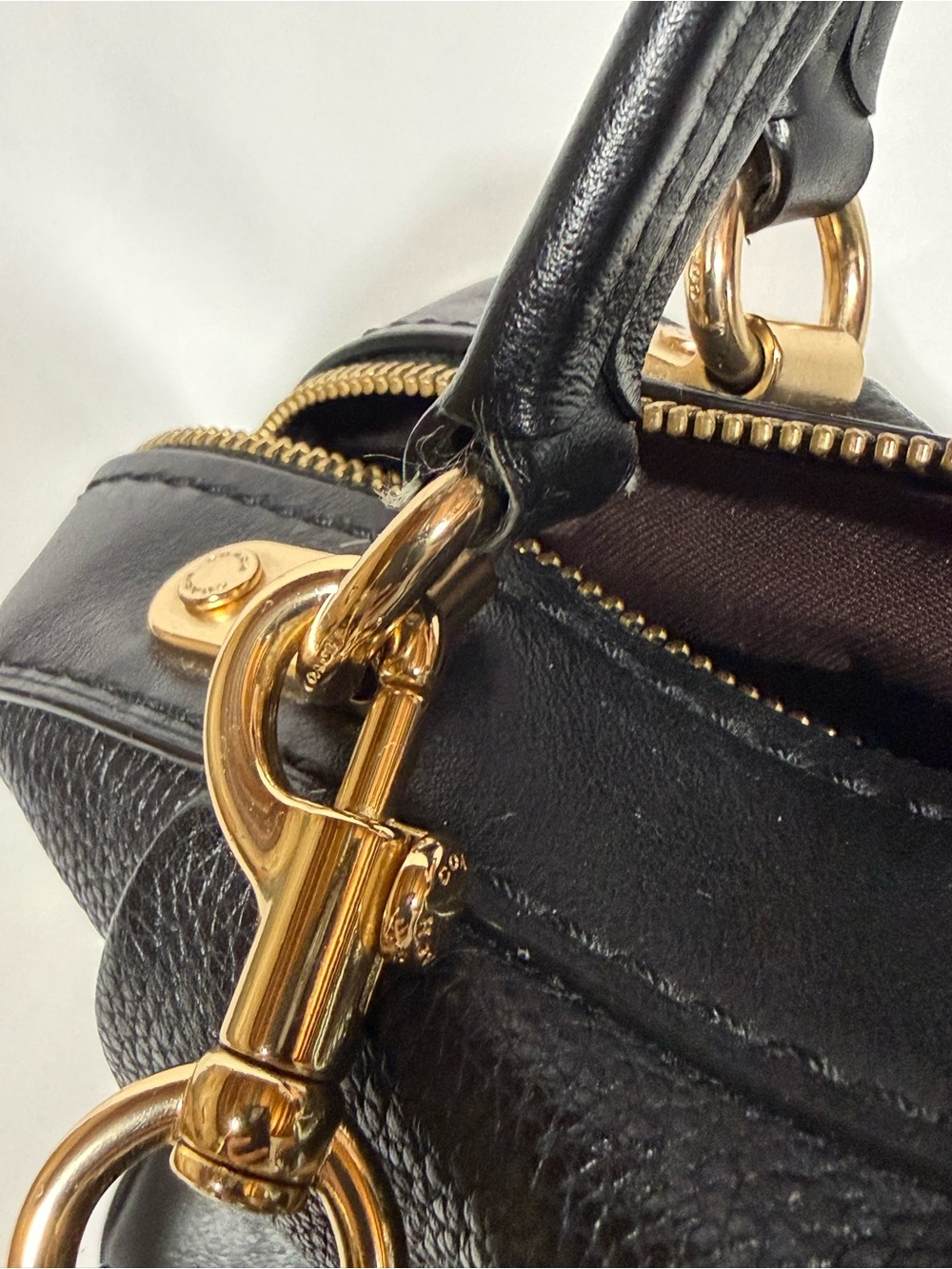 Coach Black Leather Lane Satchel Bag - Picture 6 of 9